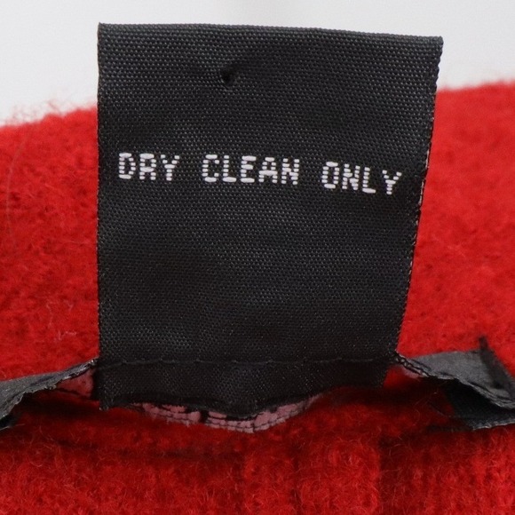 Clothes by Revue Red Wool Jacket Coat‎ Lightweight Size L Button Front Artisan - Picture 11 of 11